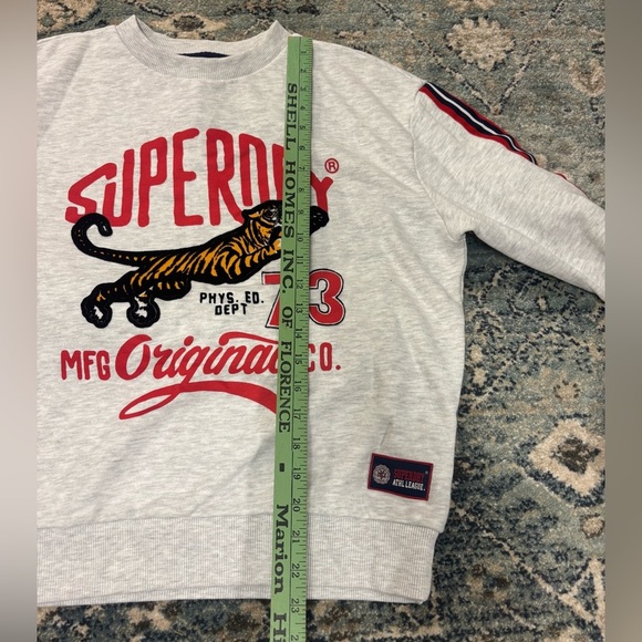 Women’s Medium Superdry Gray Sweater with Red Accents - Picture 2 of 6